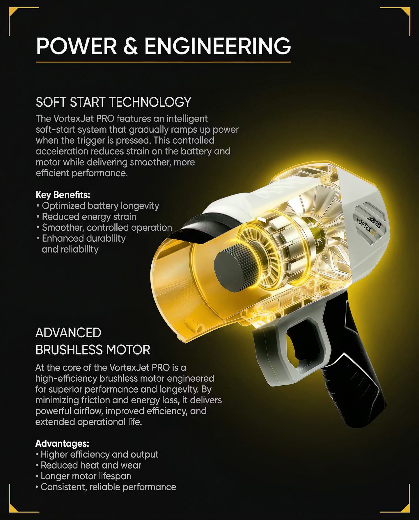 VortexJet PRO™ | Engineered for Power. Optimized for Battery Life